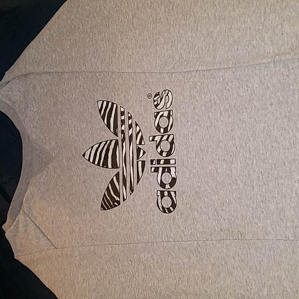 Adidas womens zebra print long sweater dress size medium